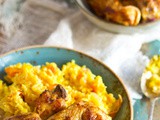 Gebraden kip uit de pan met saffraan rijst recept