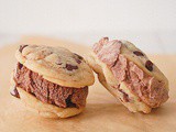 Chocolate chip ice cream cookie sandwiches