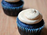 Chocolate cupcakes with salted caramel swiss meringue buttercream