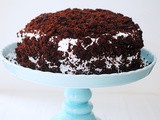 Devil’s food white-out cake
