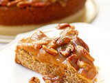 Toasted pecan torte with butterscotch pecan topping