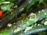 Garlic Scape Goat Cheese Pesto and Asparagus, Arugula Salad