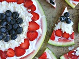 Red, White and Blue Watermelon Pizza