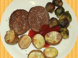 Chilli Burger with Roasties and Brussels