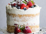 Classic Genoise with summer berries and whipped cream