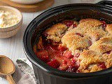 Easy Crockpot Strawberry Rhubarb Cobbler – The Best Slow Cooker Dessert Recipe