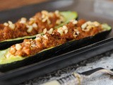 Courgette or Zucchini Boats with Bolognese Sauce
