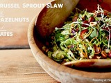 Brussel Slaw with Hazelnuts and Dates