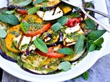 Grilled Halloumi Salad with Mint Dressing