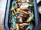 Grilled Pork Loin with Apple, Sage, Serrano and Hard Cider Sauce