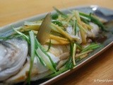 Steamed seabass with freshly sliced ginger and scallion