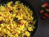Pineapple Zarda Pulao - a Tropical Sweet Saffron Rice