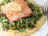 Wildlachs auf Zitronenmangold & Bärlauchpolenta