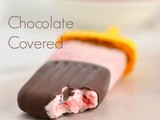 Chocolate Covered Strawberry Cheesecake Popsicles