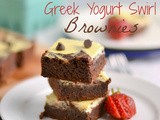 Whole Wheat Greek Yogurt Swirl Brownies