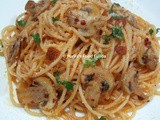 Spaghetti Aglio e Olio Funghi ~ Spaghetti Pasta with Mushroom