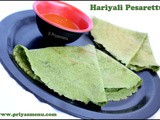 Hariyali Pesarattu / Diet Friendly Recipes - 18 / #100dietrecipes