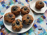 Blueberry Banana Muffins (Small Batch) #MuffinMonday