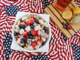 Boozy Red White and Blue Fruit Salad #SundaySupper