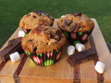 Browned Butter Dark Chocolate Marshmallow Muffins #FoodieExtravaganza