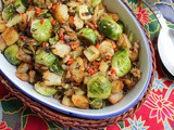 Brussels Sprouts and Potatoes with Sausage Crumbles