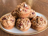Cranberry Almond Applesauce Muffins #MuffinMonday