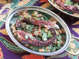 Grilled Octopus with Spinach and Smoky Beans