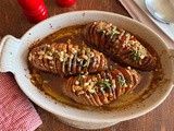Miso Honey Roasted Hasselback Sweet Potatoes