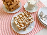 Sourdough Carrot Cake Waffles with Cream Cheese Syrup #BreadBakers