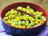 Banana Stem Stir Fry with Lentils | Vazhai Thandu Paruppu Usili