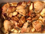 Roast Chicken with Peaches and Lavendar