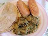 Trinidad chicken with festival and roti