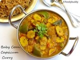 Baby Corn Capsicum Curry Recipe / Baby Corn Recipe For Roti