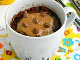 Eggless Chocolate Mayo Mug cake with peanut butter frosting- My First Guest Post