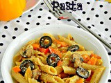 Mushroom and Tricolour Pepper Pasta Recipe
