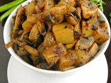 Mushroom Potato Fry / Kalan Urulai fry (Indian Style)