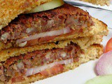 Rajma Aloo Cutlet Sandwich Recipe / No Cheese Sandwich