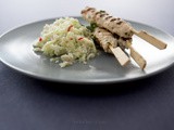 Chicken Satay with Cucumber Coco salad /// Kip Sate met Komkommer cocos salade