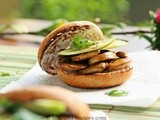Sauteed Mushrooms and Avocado Bagel Sandwich