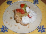 Pitas with meat, raw vegetable and yoghurt sauce (Greece)