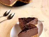 Chocolate Peanut Butter Cheesecake - No Bake and Eggless