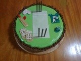 Cricket set cake