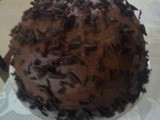 Dome shaped eggless chocolate cake