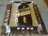 Whisky bottle in a box cake