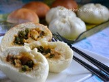 Eggless Chinese Steamed Buns/ Vegetarian Cha Sui Bao