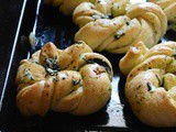 Twisted Knotted Mint Garlic Rolls – #BreadBakers