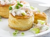 Shrimp Salad with Yogurt and Celery in Puff Pastry Shells