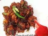 Prawns Dry Fry With Red Chilli Flakes