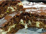 Chocolate Zucchini Cake with baked ricotta filling