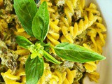Creamy Asparagus Pasta with Green Pesto